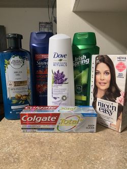 Pasta, shampoo, tinte de pelo,y body wash