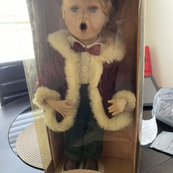 Vintage Holiday Porcelain Doll