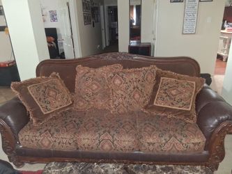 Brown Couch and Loveseat