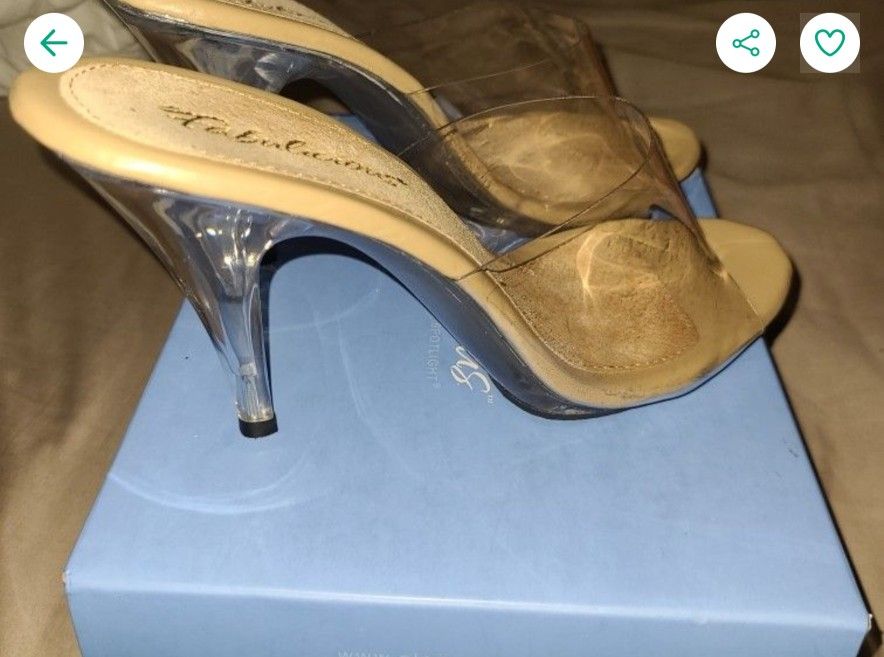 Clear High Heels FABULICIOUS BRAND SZ 8