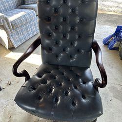 Leather Chair - Blue