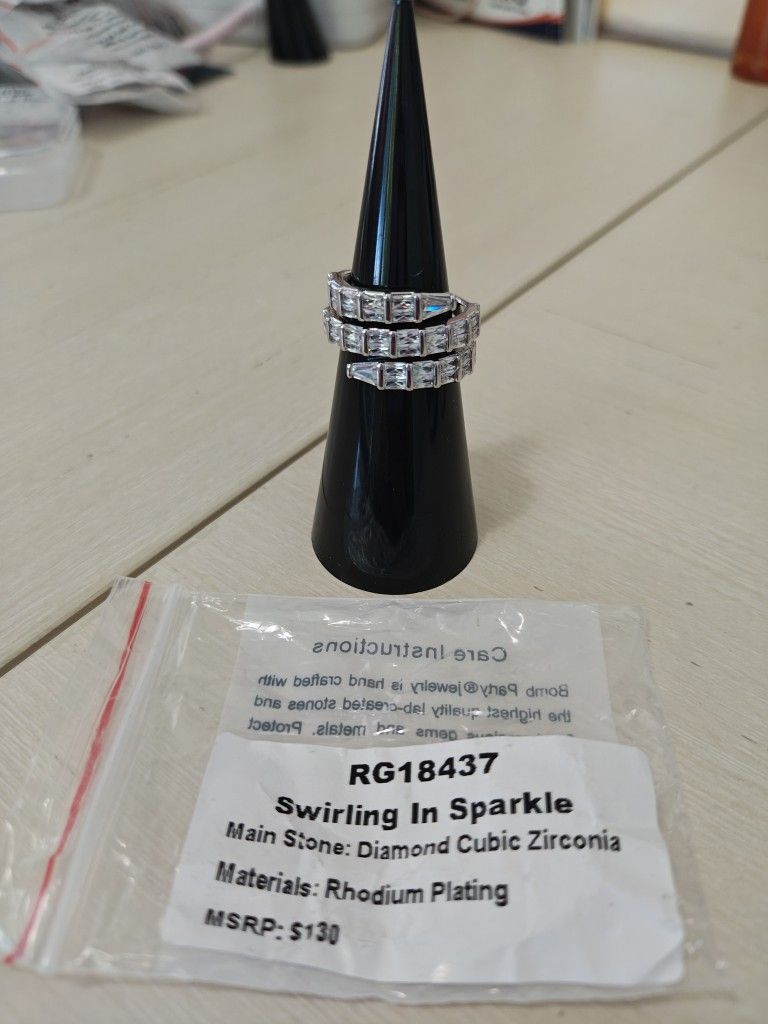 Diamond CZ Ring Size 5! New. Bomb Party