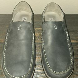 OluKai Moloa, Men's Leather Slip On Shoes, Size 9 