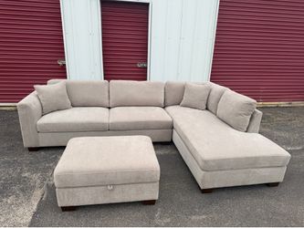 Light brown fabric sectional