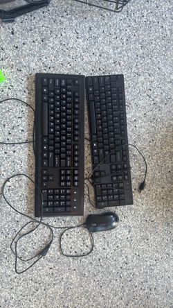 Keyboards and a mouse