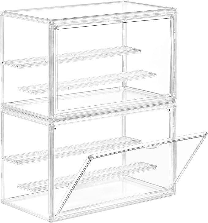 Clear Acrylic Display Case for Collectibles - 3-Tier Adjustable Figure Display