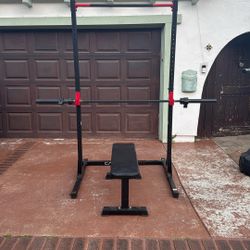 Half Weightlifting Rack WITH WEIGHTS!