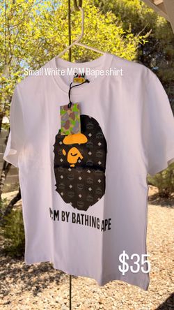 White smalls mcm  bape shirt