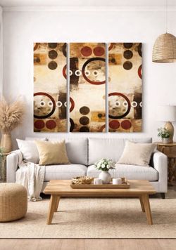 Beautiful 3-panel Abstract Wall Art Set
