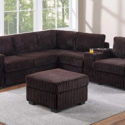 4-pc Sectional Sofa With Ottoman 