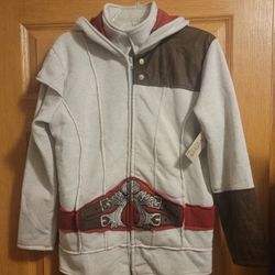 NWT Assassin's Creed Ezio Gray Costume Hoodie Sprit Halloween Teen M 8/10