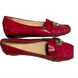 Cole Haan Tali Lock Red Patent Leather Flats 