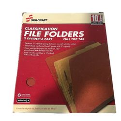 10 Pack 6 Part Classification File Folders (Never used)