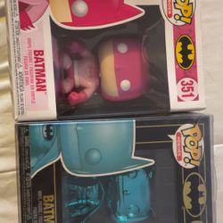 Pink And Blue Batman Funko Pops