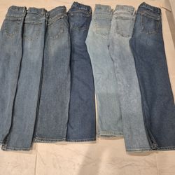7 Pairs Of Boy Jeans Pants Size 12 & 14 $15