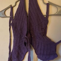 Lilac Crochet Butterfly Top