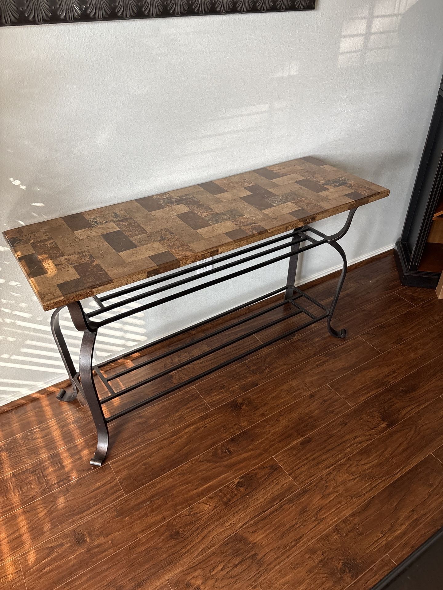 Marble Top With Metal Console Table