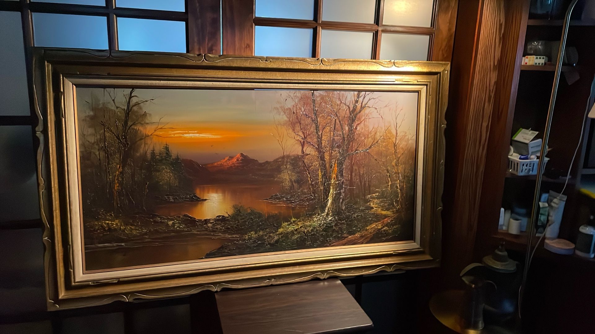 Antique Great Piece Oil On Canvas Signed