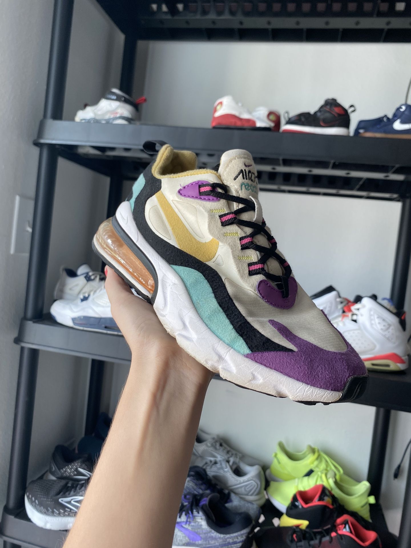 NIKE AIR MAX 270 REACT #AT6174-101 WOMEN'S SIZE 6.5 BRIGHT VIOLET