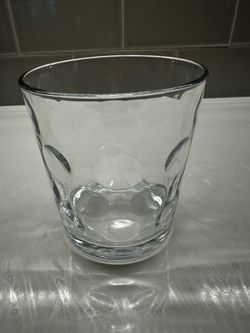 Clear Glass Tumbler with Circle Pattern
