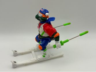 Vintage TMNT Hot Doggin Mike with Ski gear Action Works Turtle Games Teenage Mutant Ninja Turtles