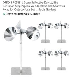 OFFO 5 PCS Bird Scare Reflective Device, Bird Reflector Keep Pigeon Woodpeckers and Sparrows Away for Outdoor Use Boats Roofs Gardens