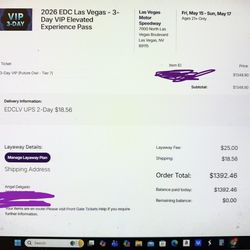 2 VIP EDC VEGAS TICKETS
