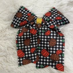 Brand New Girl Thanksgiving Day Pumpkin Bow 