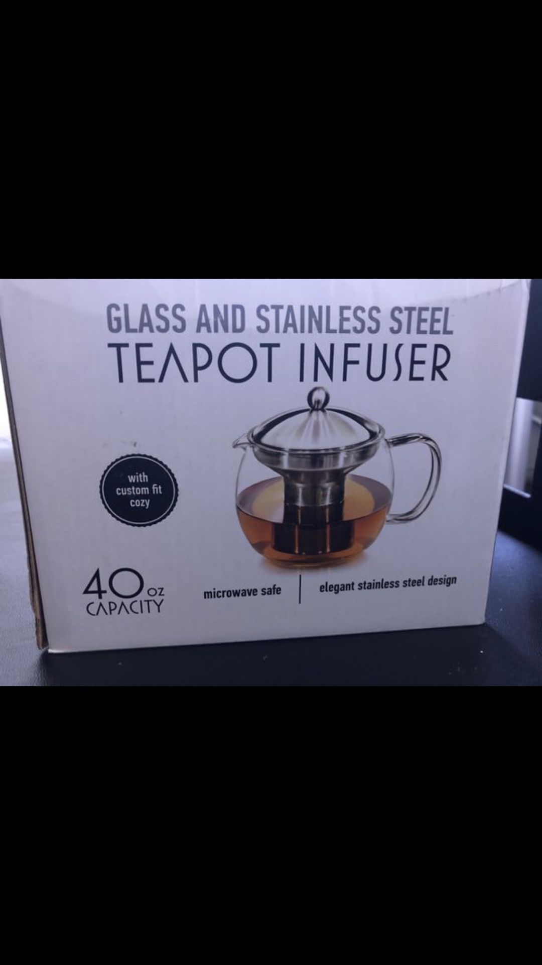 Glass and stainless steel teapot infused- Brand new