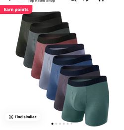 BAMBOO COOL Men's Plain Bamboo Viscose Spandex Boxer Briefs with F