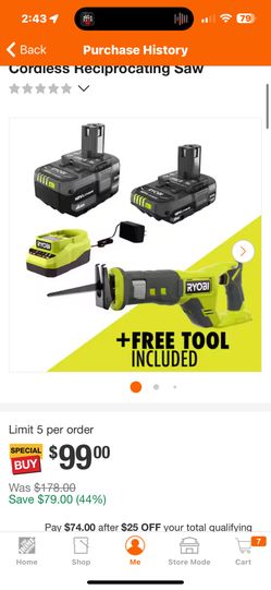 Ryobi Reciprocating Saw