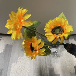 2pcs Solar Sunflower Garden Lights