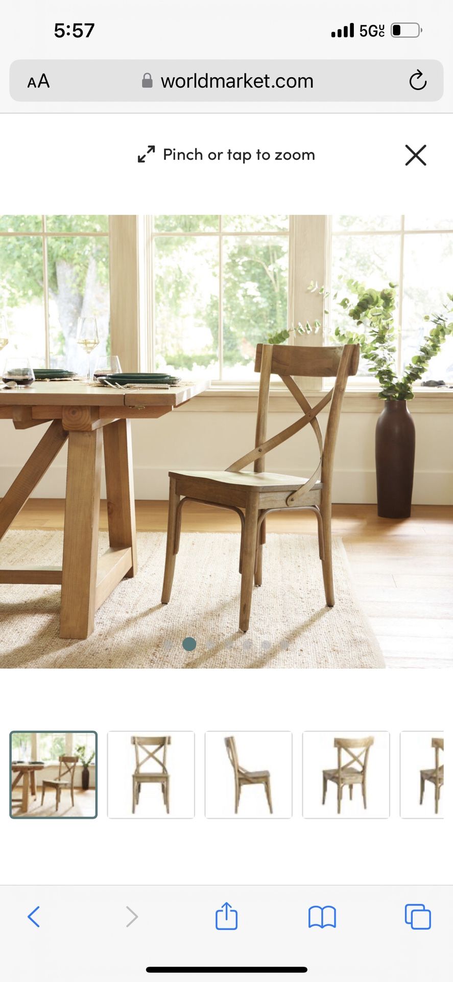 World Market Distressed Wood Dining Chairs x 4 for Sale in Coronado, CA