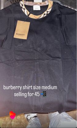 Burberry Black T-Shirt with Nova Chec Collar