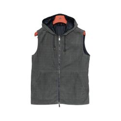 $2900 ISAIA NAPOL Reversible Hooded Vest Jacket Coat Leather Print 38 US / 48 EU