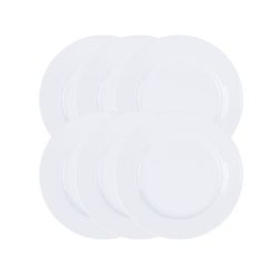 Our Table Simply White 6 Piece 8 Inch Porcelain Salad Plate Set