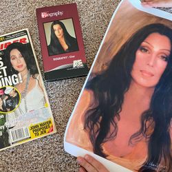 Cher print by artist Haiyan Wang, Magazine and VHS