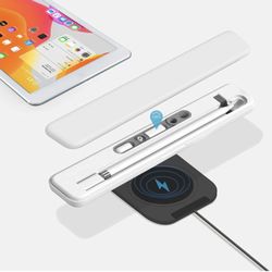 Apple Pencil Wireless Charging Case, Apple Pencil Case and Holder for Apple/iPad Pencil 1st Generation, Apple Pencil Charger Stand(White)
