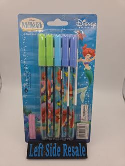 Disney The Little Mermaid 5 Pack Stick Pens - Brand New Factory Sealed -
