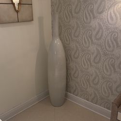White Ceramic Floor Vase