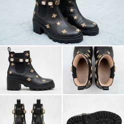 Gucci Trip Leather Ankle Boots