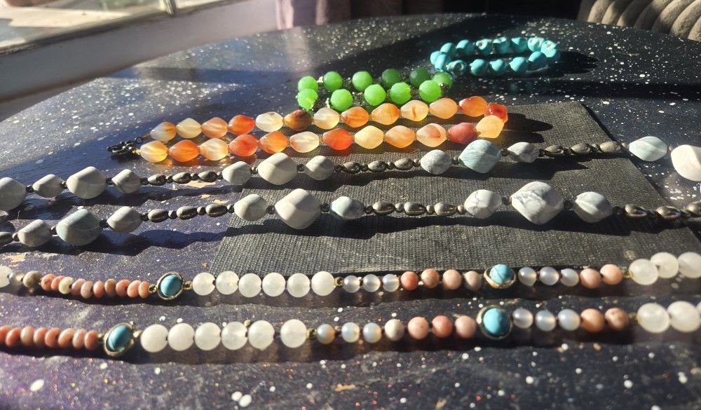 Real Hand Carved Natural Stone Necklaces And Breaclets