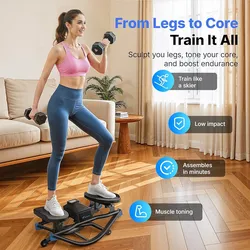 Rocking Stepper Ski Machine with 3D Motion Stepper Design Side Sepper Machine for Home Workout - 330 lbs Capacity, Merach NEW