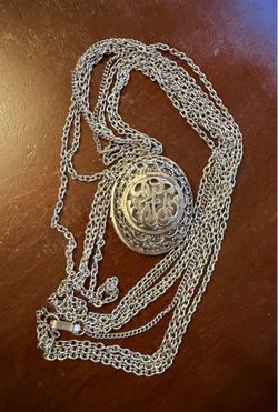 Silver tone Long Necklace