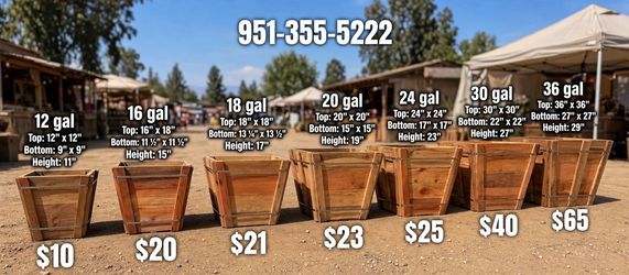 New redwood planters for sale