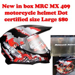 New in box MRC MX 409 motorcycle helmet  size Large  dot certified $80 firm cash only east Palmdale 