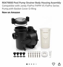 R0479800 Pool Pump Strainer Body Housing Assembly Compatible with Jandy FloPro FHPM VS FloPro Series Pump,with Basket Cover O-Ring