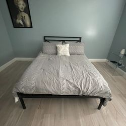 Purple mattress with Bed Frame 