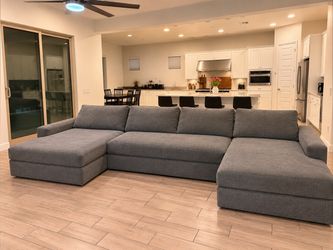 Living Spaces Couch Sofa Double Chaise (Delivery Available)