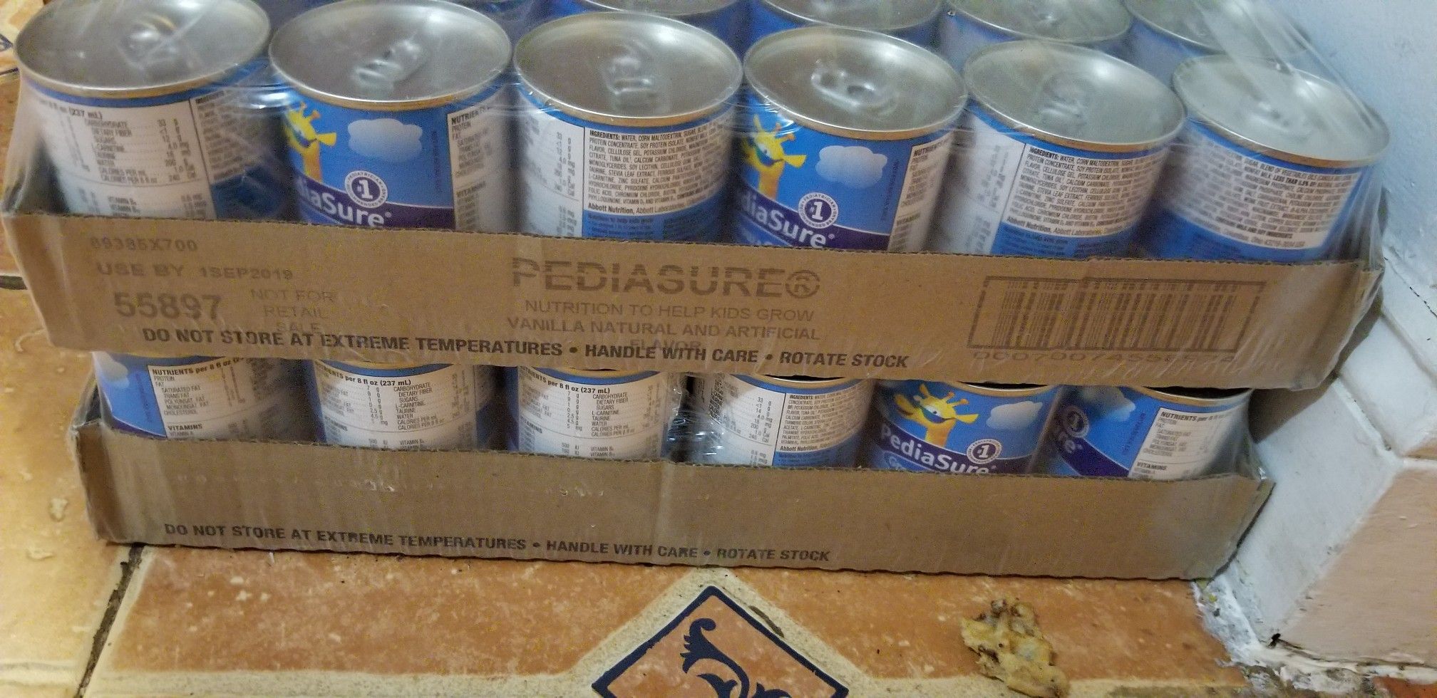 2 Pediasure chocolate cans 24pack